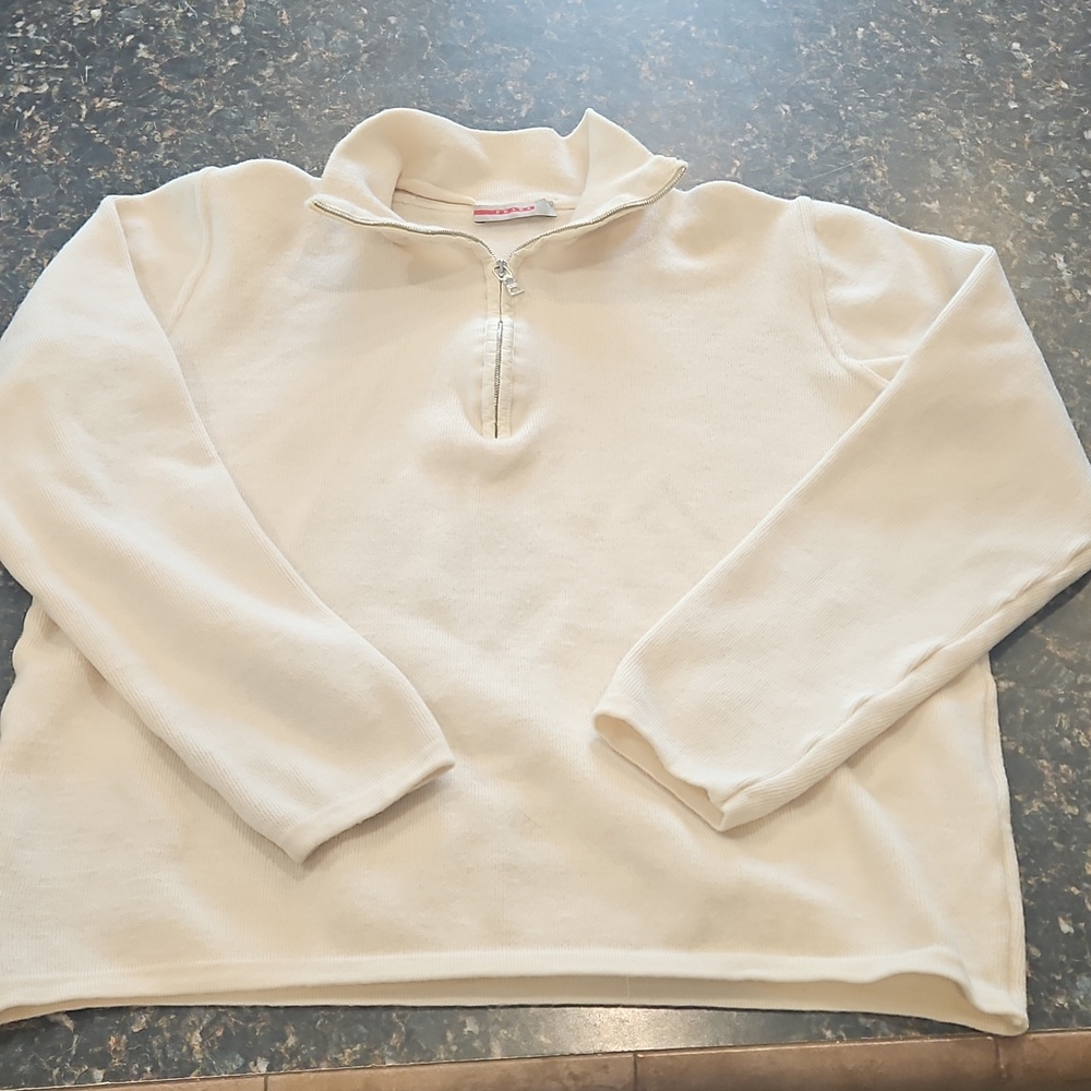 Prada White Quarter-Zip Pullover - image 1